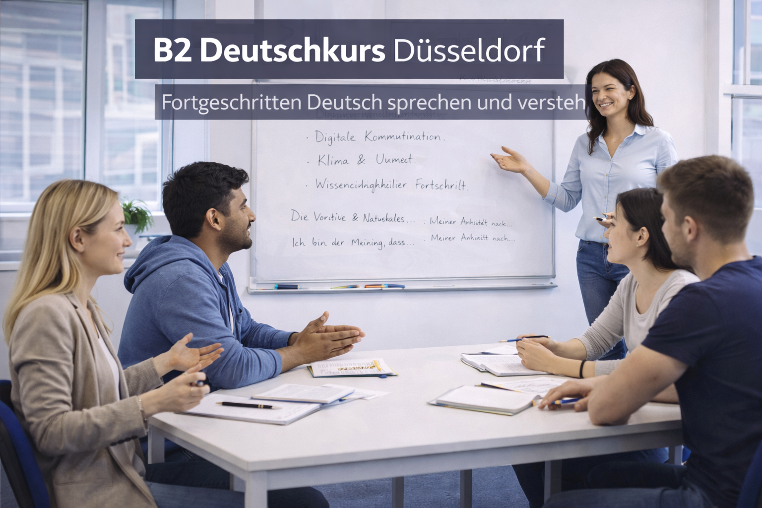 B2 Deutschkurs Düsseldorf – Fortgeschritten Deutsch sprechen und verstehen