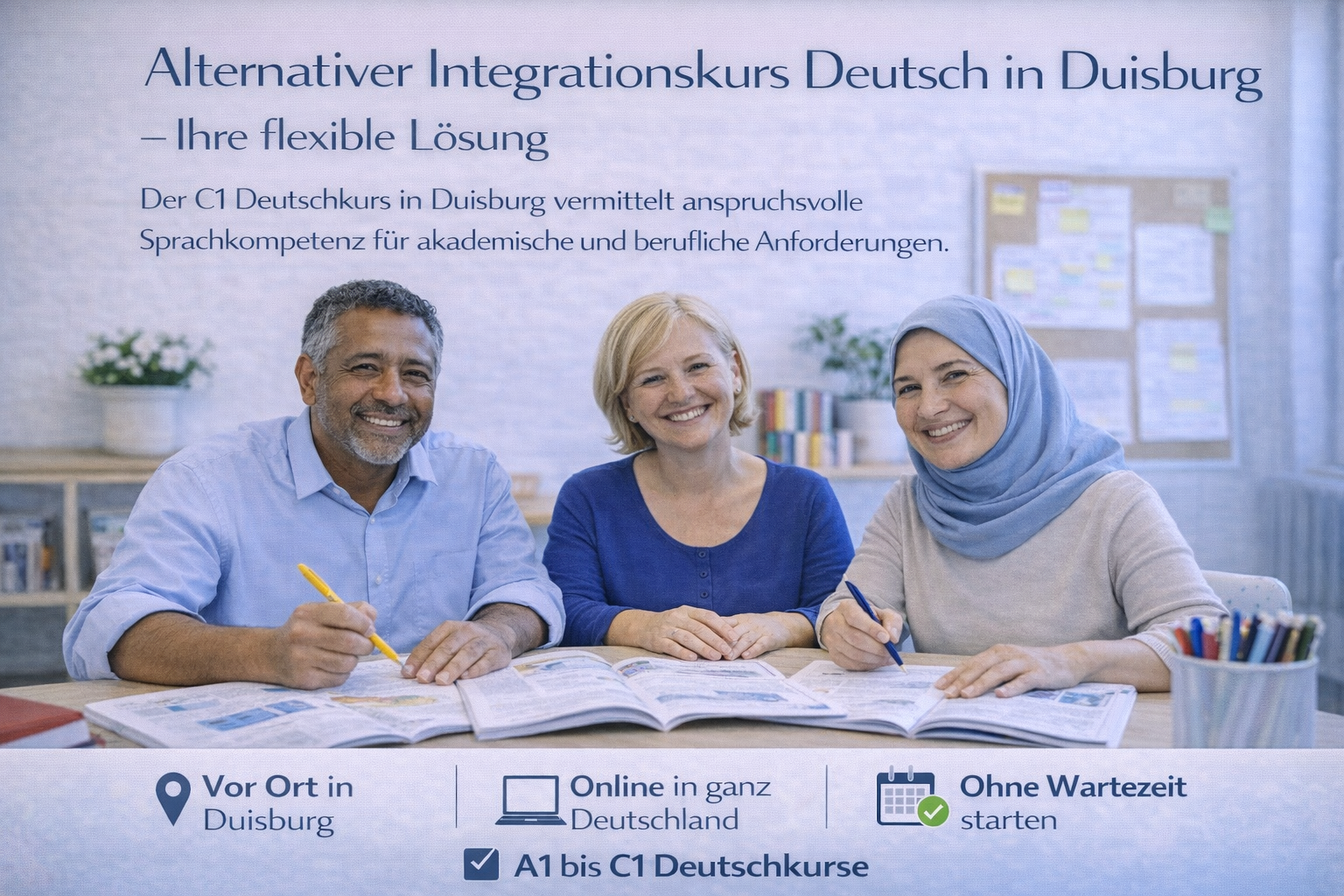 Alternativer Integrationskurs Deutsch in Duisburg – Ihre flexible Lösung