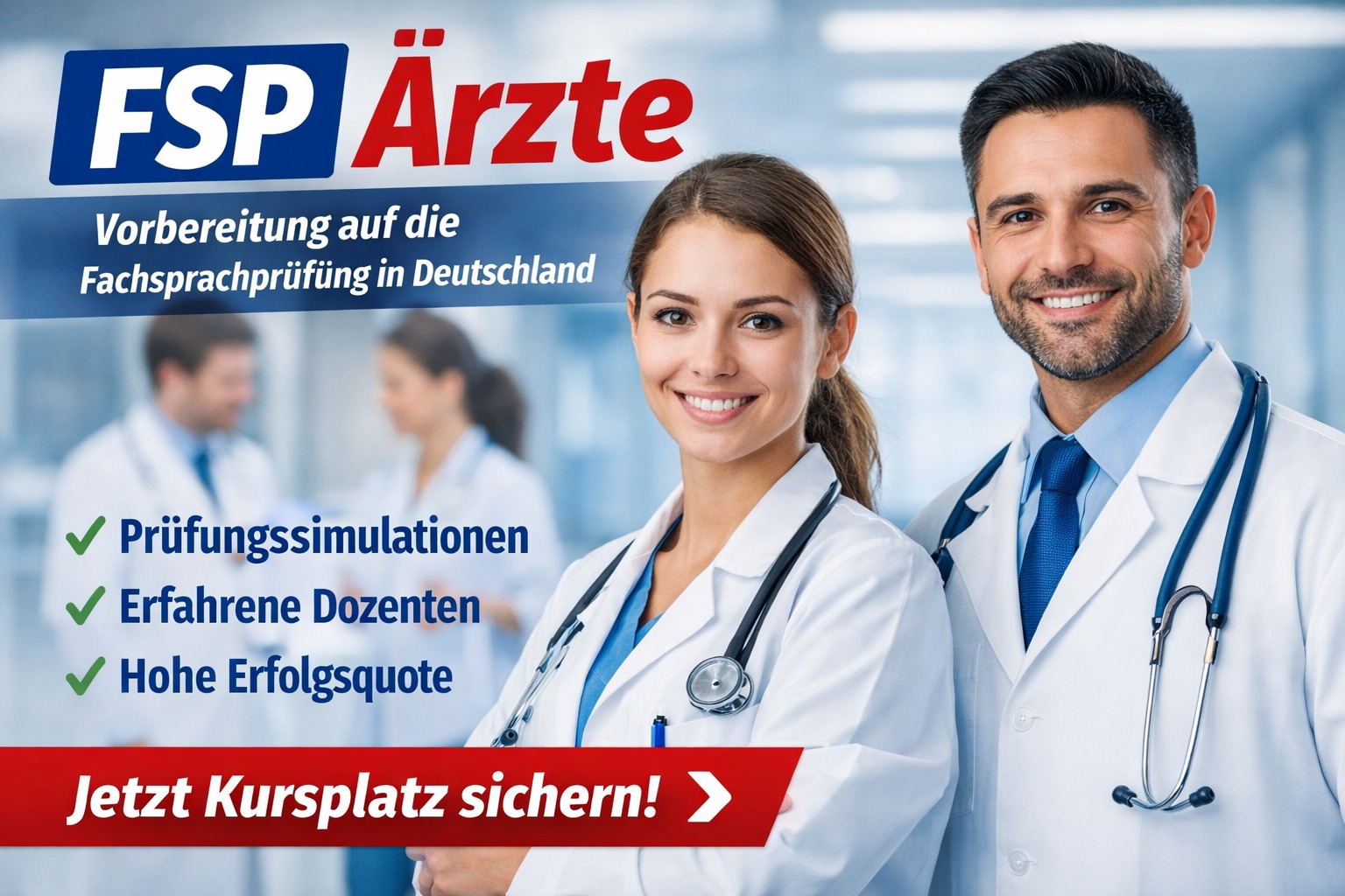 Deutschkurs FSP Vorbereitungskurs für Ärzte in Deutschland - Rheinland Privatschule Düsseldorf, Essen, Duisburg